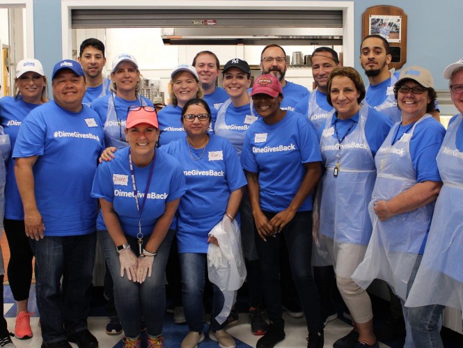 Dime Community Bank employees volunteering at THE INN. 