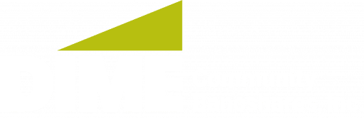 Dime Community Bancshares logo - White with Green Wedge